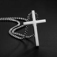 【CW】1 PC New Stainless Steel Cross Pendant Necklace for Men Women Minimalist Jewelry Male Female Necklaces Chokers Silver Color