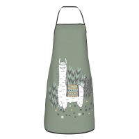 Unisex Smug Llama Kitchen Chef Cooking Baking Apron Women Men Animal Pattern Alpaca Tablier Cuisine for Painting