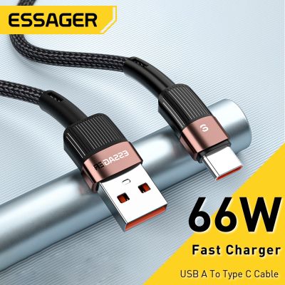 （SPOT EXPRESS） Essager 6A ประเภท CWire ForS10 S20 XiaomiP30 P40Mobile66WCharging USB C ประเภท C ข้อมูล