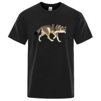 Funny Wolf Pattern Men Tshirt Loose Shirt Cotton Breathable T Shirt Mens Street Tee Gildan