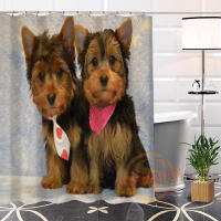 Hot Sale Modern Fashion Custom Yorkshire Terrier1 Fabric 100 Polyester Shower Curtain bathroom Waterproof H0223-108