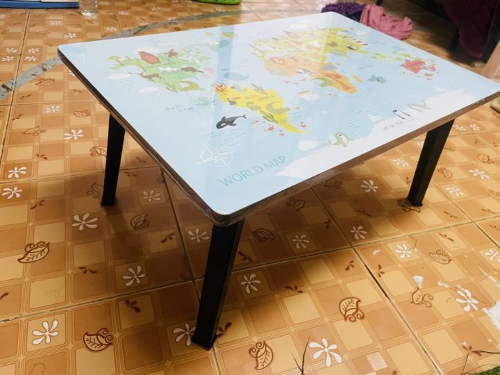 tableโต๊ะพับญี่ปุ่นลายแผนที่และสัตว์ประจำถิ่นขนาด40x60cmโต๊ะทำงาน
