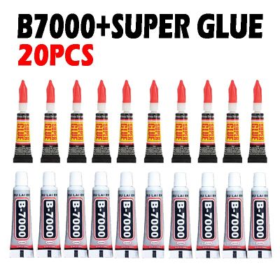 20pcs B7000 502 Liquid Super Glue Mobile Phone Touch Screen DIY  Repair Point Diamond Jewelry Metal Instant Strong Bond Leather Adhesives Tape