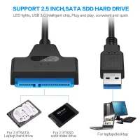 Cáp USB 3.0 Bộ Chuyển Đổi SATA 2.5 Inch SATA Sang USB 3.0 22 Pin 7 + 15 HDD/SSD Hỗ Trợ UASP Serial ATA III Tương Thích Với Ổ Cứng 2.5 SATA