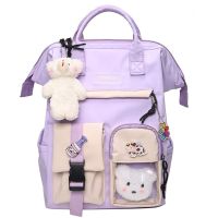 2022 Purple Backpack Women Waterproof Candy Colors Backpacks Fancy High School Bags for Teenage Girl Cute Travel Rucksack