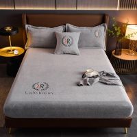 Winter Plush Elastic Fitted Sheet Couple Double Bedspread on The Bed Linen Mattress Pad Cover 90 150 180x200 Warm Deep Pocket