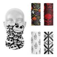 New Fashion 3D Printed Women Neck Scarf Skull Pumpkin Musical Note Hijab Scarf Sports Cycling Head Wraps Halloween Scarf Buff