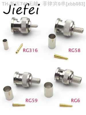 【CW】♤  10 Sets 3-Piece Male RG316 RG58 RG59 RG6 Plug Crimp Coax Cable Straight adapter