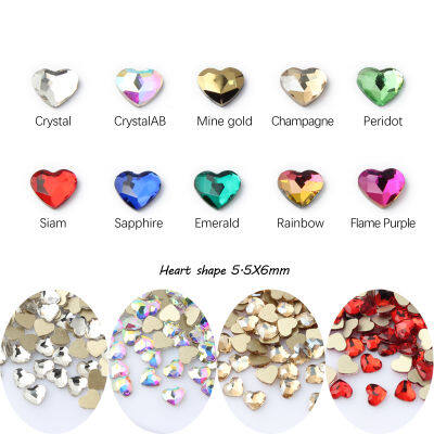 Hot heart-shaped nail art rhinestones 11 colors exquisite crystal stone size two styles 30pcs 100Pcs for 3D nail decoration