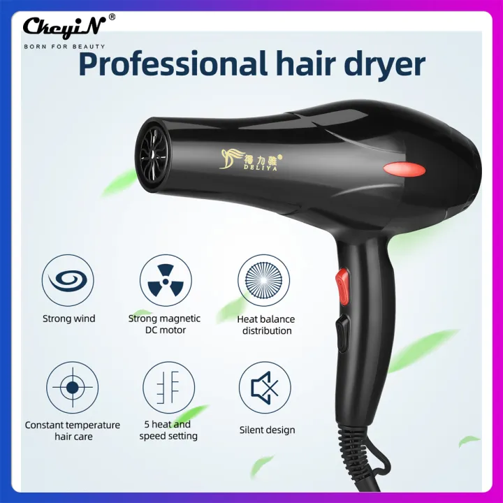 CkeyiN Professional Hair Dryer 2200W Strong Power Quick Drying Low Noise  Blow Dryer with 3 Temperature and 2 Speed CF016 | Lazada PH