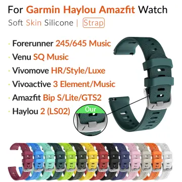Soft Sports Bracelet Wristbands for Garmin Forerunner 645 245 245M 20mm  Strap Silicone Watch Band for Vivoactive 3 GREEN