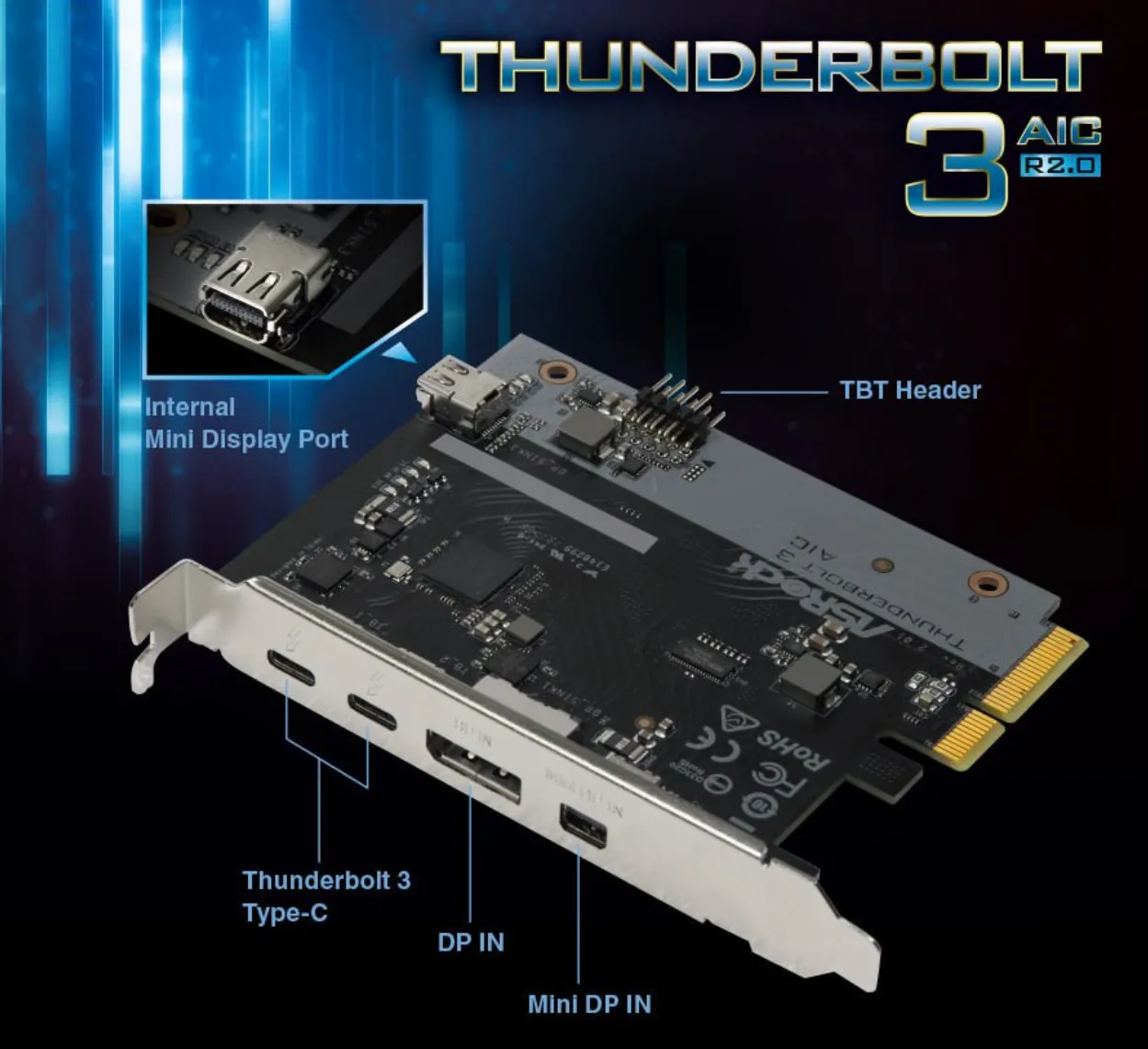 Thunderbolt pci. ASROCK Thunderbolt 3 AIC. Коннектор Thunderbolt AIC. Thunderbolt 4 плата расширения. Thunderbolt 3 PCI-E.