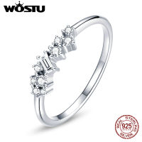 WOSTU 925เงินสเตอร์ลิงดาวเคราะห์น้อยโรแมนติกง่ายองค์ประกอบแหวนสุภาพสตรีเครื่องประดับแฟชั่นการหมั้น ZBBSR185