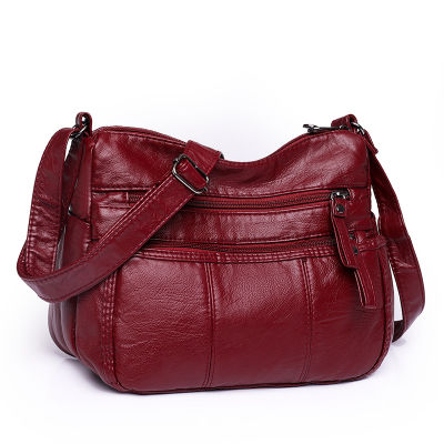 Mom Bag Female 2023 New Street Trend Crossbody Bag For Middle-Aged People Soft Leather Large Capacity Elderly Shoulder Bag 2023