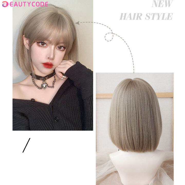 hot-สั้น-bobo-วิกผม-ombre-สีน้ำตาลสีบลอนด์สีเทาวิกผมสังเคราะห์-bangs-คอสเพลย์ผมธรรมชาติทุกวันสำหรับผู้หญิงทนความร้อน