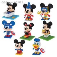 Qsv35ดิสนีย์-ไมโครบล๊อกส์เดอคอนสตรัลด์สำหรับ Crianças Mini Modelo Brinquedos Mickey Mouse Pato Donald AS อะนิเมะนำเสนอ DIY