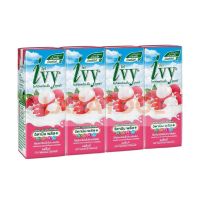 IVY ไอวี่ นมเปรี้ยวพร้อมดื่ม ยูเอชที รสลิ้นจี่180มล.X12 ไอวี่นมเปรี้ยว Ivy UHT Drinking Yoghurt Lychee Flavoured 180 ml x 12 Boxes นมเปรี้ยว
