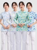 Small floral nurse uniform womens summer short-sleeved split suit Yuesao Shanghu Nursing Home nurse oral work clothes