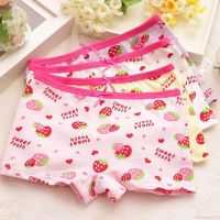 Bow Girl Boxer Briefs Cute Strawberry Print Girls Panties Cotton Baby Girls Panties