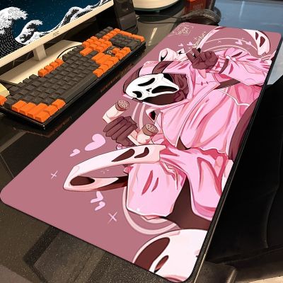 ﹊◑✆ Pink Ghostface Mouse Pad Large Anime Keyboard Mat Desk Protector Gaming Mousepad Gamer Pc Accessories Deskmat Kawaii Mause Pads