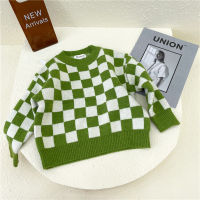 Autumn Winter unisex Children knitted plaid fashion base sweaters