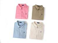 เสื้อราล์ฟลอเรน4สีป้ายขนาดเล็กงานเย็บปักม้าโพนี่สำหรับเชิ้ตคู่รักชายและหญิง