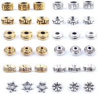 hotx【DT】 50pcs Gold Color Rhinestone Rondelles Loose Spacer Beads Metal for Jewelry Making Racelet Accessories