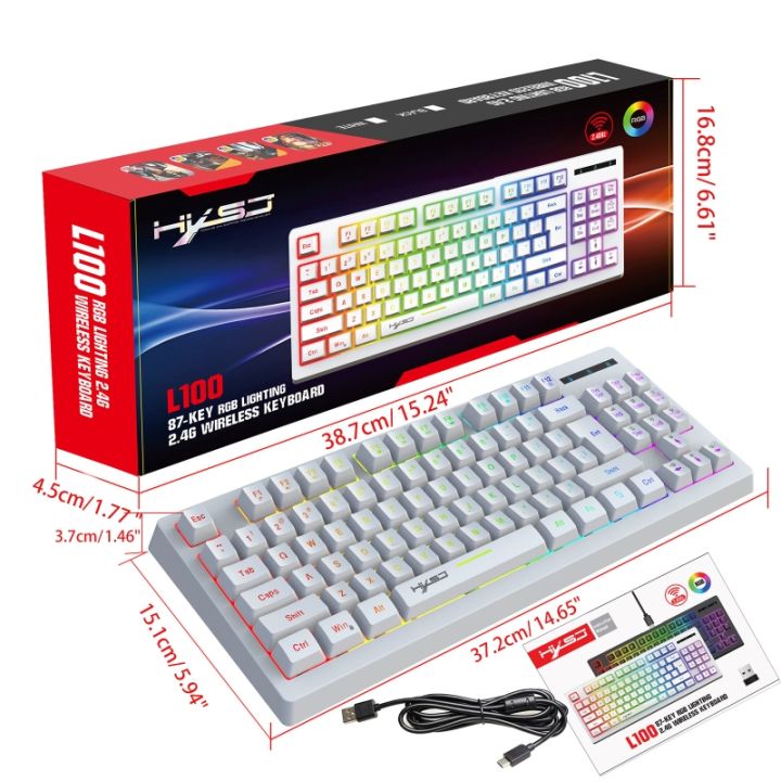 l100-rgb-mechanical-keyboard-87คีย์-rgb-backlights-2-4g-สวิตช์ฉีดสองสีไร้สายสำหรับคีย์บอร์ดเกม