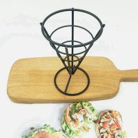 6 Pcs Wire Metal Food Racks Cone Fried Basket Serving Chips Stand Display Stands Chicken Holder