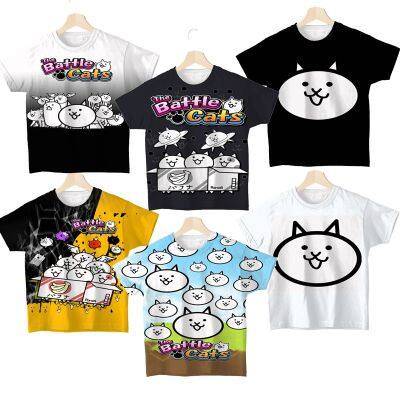 Kids The Battle Cats T Shirt Toddler Summer Short Sleeve Casual Tshirt Game T-shirt Baby Boys Girls Cartoon Tee Tops