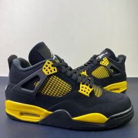 HOT ✅Original ΝΙΚΕ Ar* J- 4 “Thunder” All Match Fashion Basketball Shoes Comfortable Sports Shoes Black Yellow (Free Shipping)