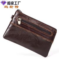 [COD] A dropshipping retro solid leather coin purse brand casual zipper large capacity cowhide pouch