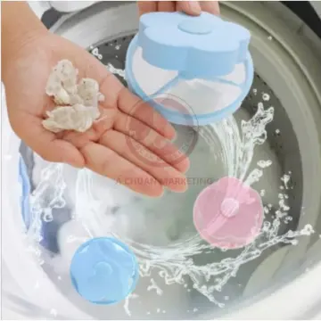 1 2pcs Washing Machine Floating Lint Mesh Bag Lint Catcher For Laundry Pet  Hair Remover For