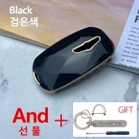 [With Gift] 5 6 7 8 BOTTON TPU Car Smart Key Case Fob Cover Protect Shell Keychain For Hyundai Genesis G90 GV60 2022 Accessories