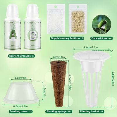 ใหม่148 Pcs Seed Pod Kit Reusable Plant Pod Kit Clear Hydroponic Grow ระบบ60 Lightproof ป้าย60 Grow ฟองน้ำ12 Grow