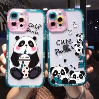 Cute Panda Letters Animal Pattern Camera Protective Phone Case For iPhone 14 13 12 11 Pro Max X XS XR 7 8 Plus SE 20 Clear Back  Screen Protectors