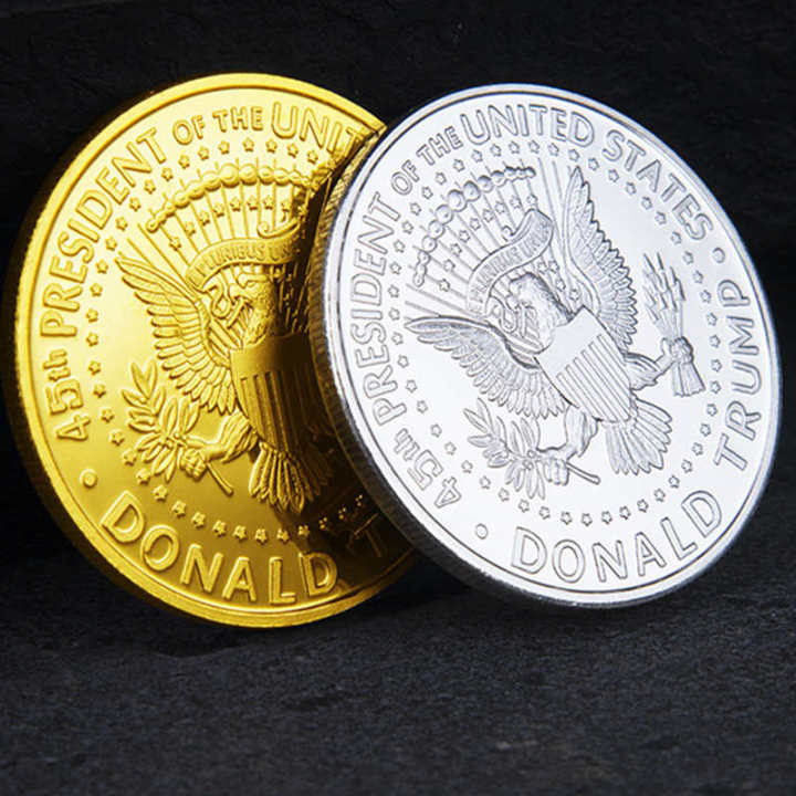 เหรียญที่ระลึกรูปนกอินทรีชุบประธานาธิบดีโดนัลด์ทรัมป์2017สินค้าใหม่ลดราคา