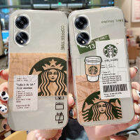 เคสโทรศัพท์ OPPO A58แฟชั่นแบบแก้วกาแฟราชินีโปร่งใสกันลื่นกันกระแทกปลอกยางนิ่มเคสoppo a58 เคสฝาครอบโทรศัพท์