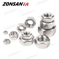 ZONSANTA Metric 304 Stainless Steel Hex Hexagon Nut DIN934 M1 M1.2 M1.4 M1.6 M2 M2.5 M3 M4 M5 M6 M8 M10 M12 M16 M20 Screw Nuts Nails Screws Fasteners