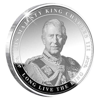 New King Charles III Metal Commemorative Coin The King Of UK Charles Silver Plated Coin King Of UK Challenge Non Currency Coin