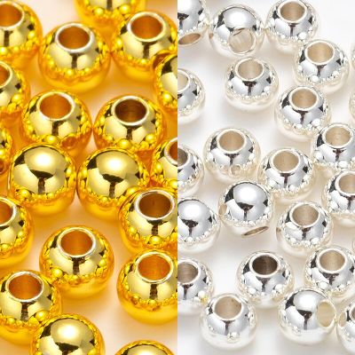 Round Bead Metal Color Copper Loose Bead 2-8mm Round Bead Straight Hole Bright Surface For DIY Sewing Process