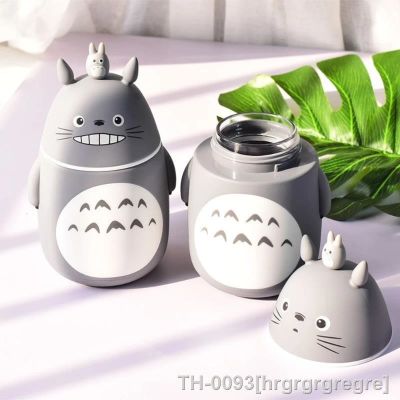 ❃ hrgrgrgregre Garrafa de água dos desenhos animados totoro adorável anime aço inoxidável leakproof resistente calor isolado drinkware copo portátil para crianças