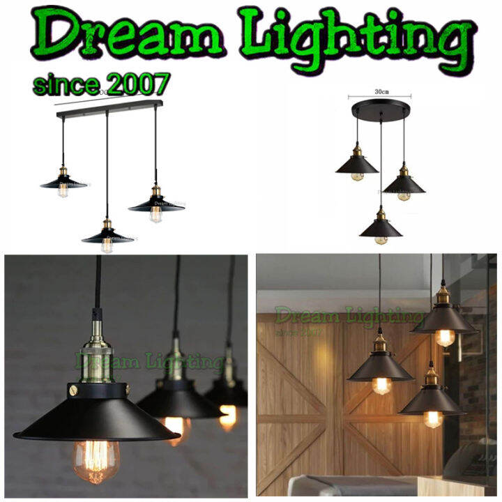 Dream Lighting / Retro Industrial Loft Style Hanging Pendant Light Garage Metal Ceiling Light