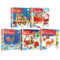 Original English Campbell busy series busy Santa / elves 5 volumes Spring Festival, new year and Christmas holiday set paperboard mechanism operation book learning while playing parent-child interactive game book