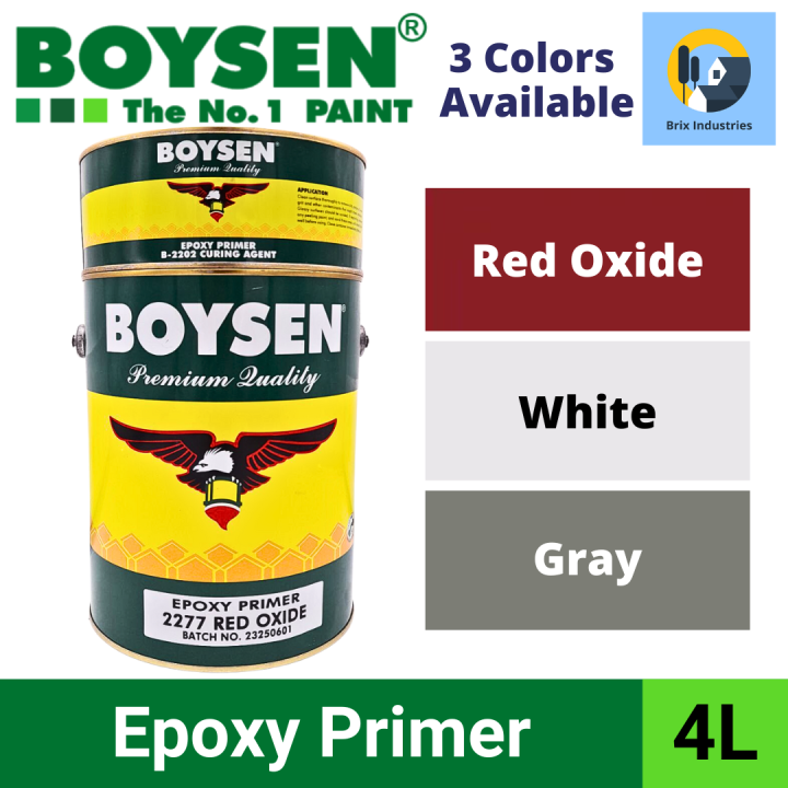 Boysen Epoxy Primer 4 Liters (Gallon) With Curing Agent 3 Colors ...