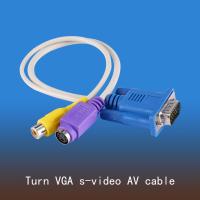 ตัวแปลงตัวแปลง RCA วิดีโอ SVGA เป็น S-Video แบบพกพาได้ VGA แล็ปท็อปพีซีสายวิดีโอ