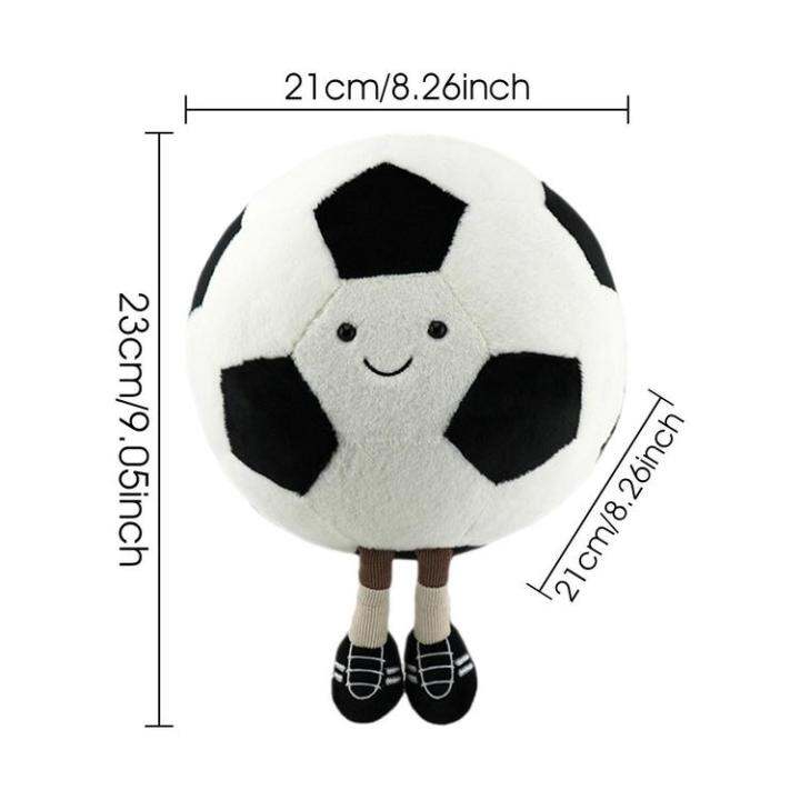 plush-football-ball-smile-basketball-plush-toy-cute-ball-pillow-car-home-football-doll-smiley-ball-vent-throw-doll-indoor-decor-workable