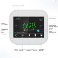 เครื่องตรวจจับก๊าซ CO2 Kualudara Penganalisis เซ็นเซอร์ตรวจจับ Co2 Kelembapan Suhu Meteran Kualitas เซ็นเซอร์ตรวจจับก๊าซ Dalam Ruangan คุณภาพสูง CO2