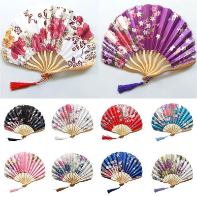 Vintage Style Bamboo Wood Fan Vintage Wave-shaped Keel Dance Hand Fans Personalized Pattern Silk Bamboo Folding Fans Chinese Style Hand Held Fans Handheld Wedding Hand Fan