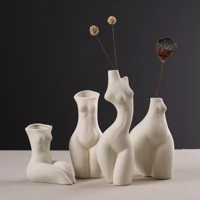 Home decoration vase body art modeling flower ornaments modern minimalist ceramic vases wholesale